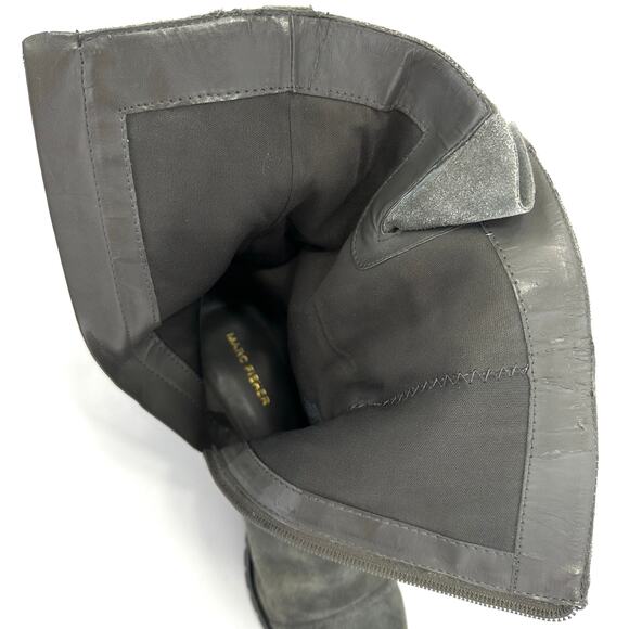 Marc Fisher Arianna Women Gray Moto Boot Size 9 Suede Block Heel Mid-Calf Bootie - Picture 13 of 15